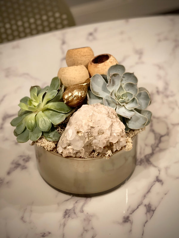 Sweet Succulents & Geodes Arrangement